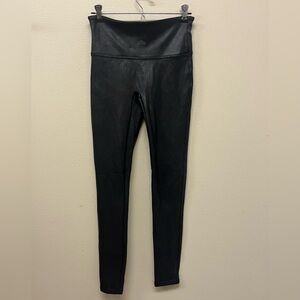 SPANX Shiny Black Leggings SzM NWOT